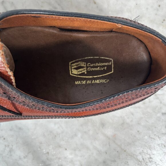 Men's Knapp Shoes Wing Tip Oxford size 12 Cognac - Picture 6 of 11